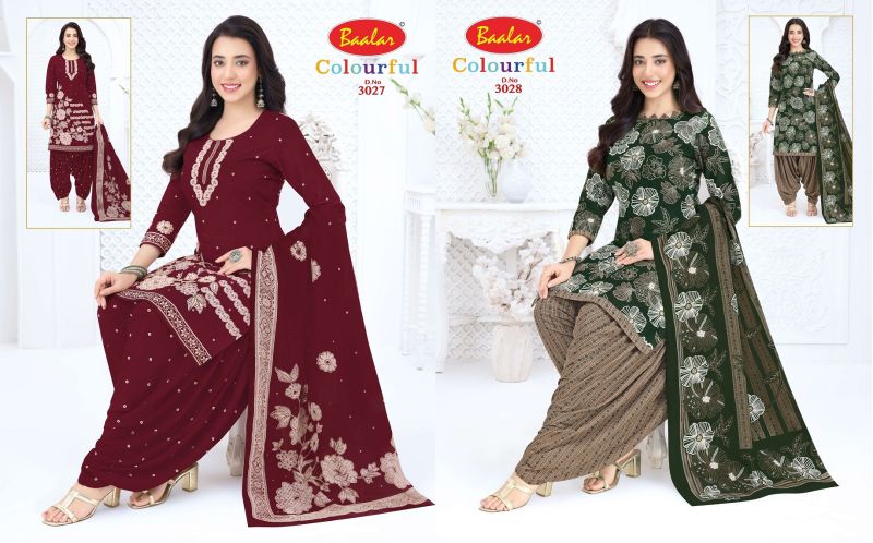 Baalar Colourful Vol 30 Pure Cotton Printed Dress Material