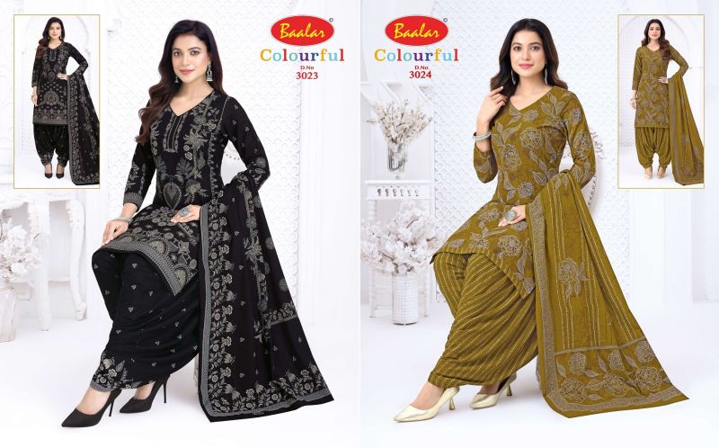 Baalar Colourful Vol 30 Pure Cotton Printed Dress Material