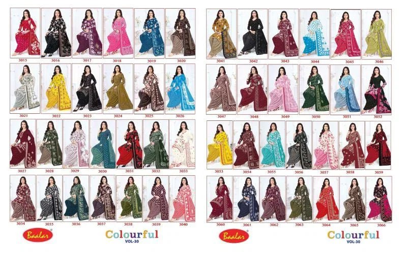 Baalar Colourful Vol 30 Pure Cotton Printed Dress Material - Amrah Wholesale