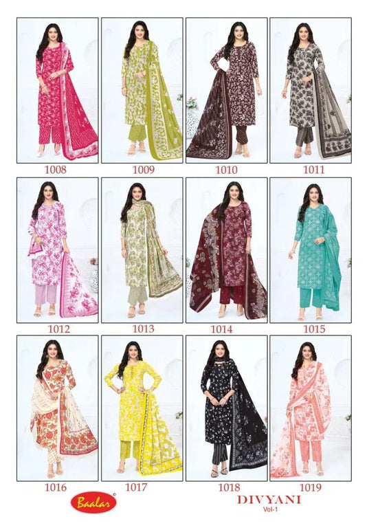 Baalar Divyani Vol 1 Cotton Printed Fancy Dress Material