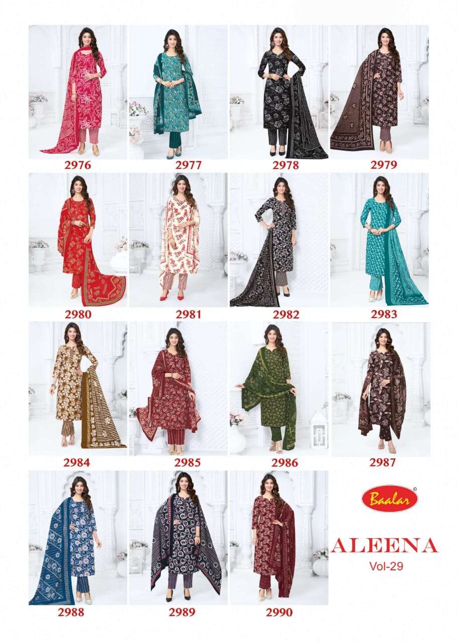 Baalar Fabrics Aleena Vol 29 Cotton Dress Material - Amrah Wholesale