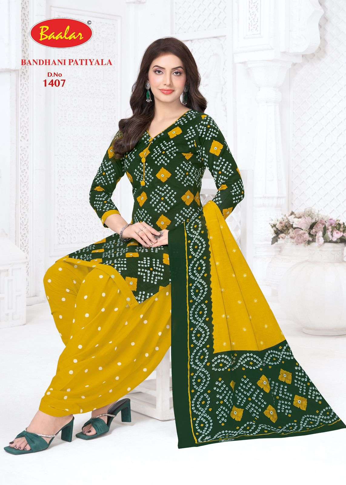 Baalar Fabrics Bandhani Patiyala Vol 14 Cotton Dress Material - Amrah Wholesale