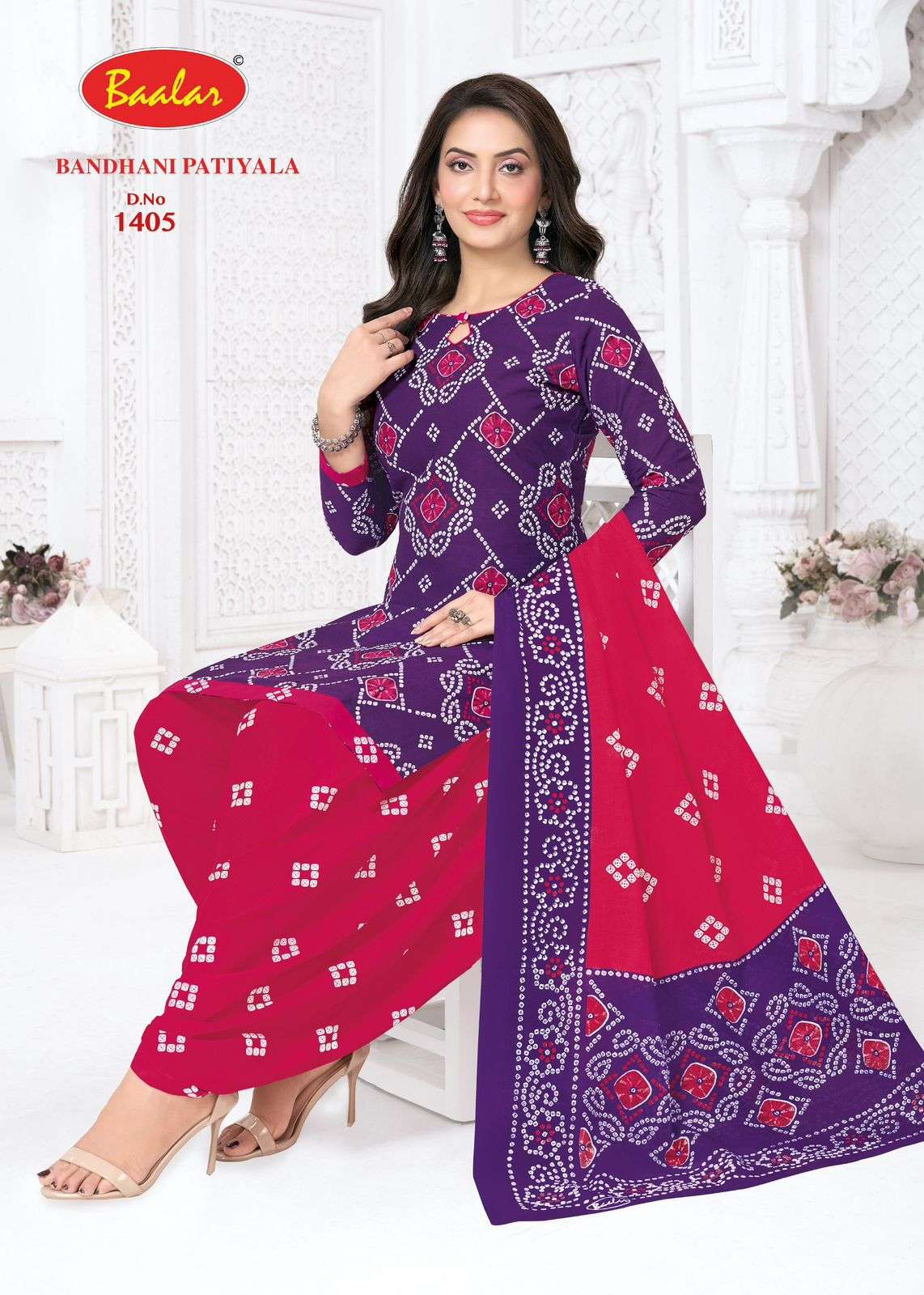 Baalar Fabrics Bandhani Patiyala Vol 14 Cotton Dress Material - Amrah Wholesale