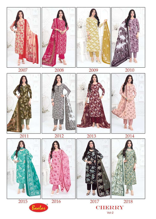 Baalar Fabrics Cherry Vol 2 Pure Lawn Cotton Dress Material