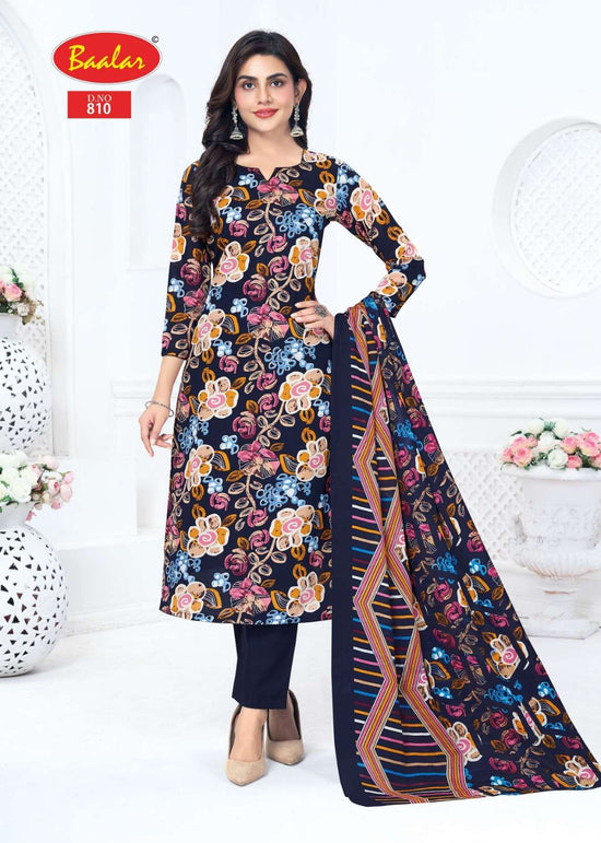 Baalar Pashmina Vol-8 Cotton Printed Unstitched Salwar Suit Set