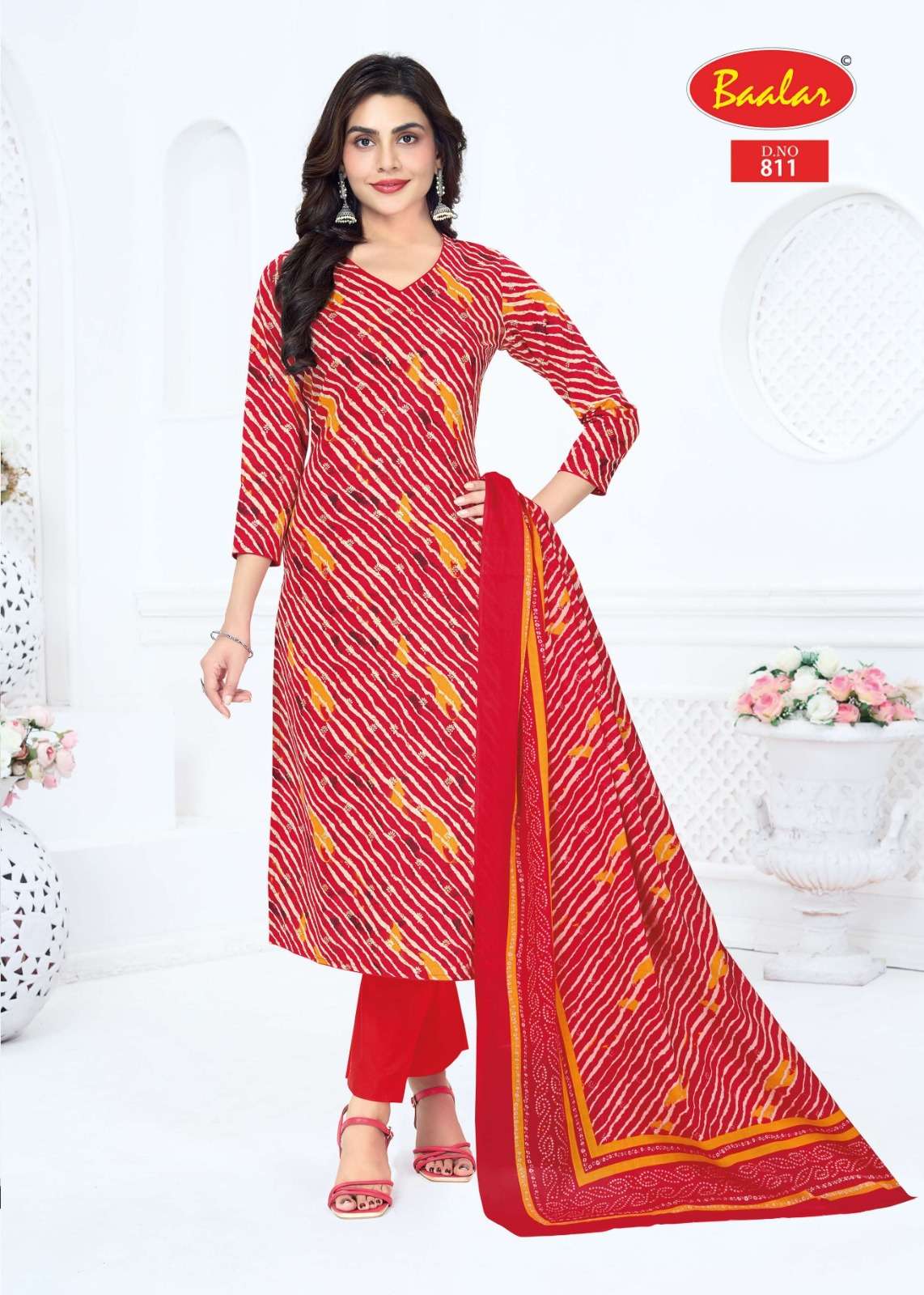 Baalar Pashmina Vol-8 Cotton Printed Unstitched Salwar Suit Set