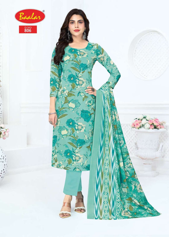 Baalar Pashmina Vol-8 Cotton Printed Unstitched Salwar Suit Set