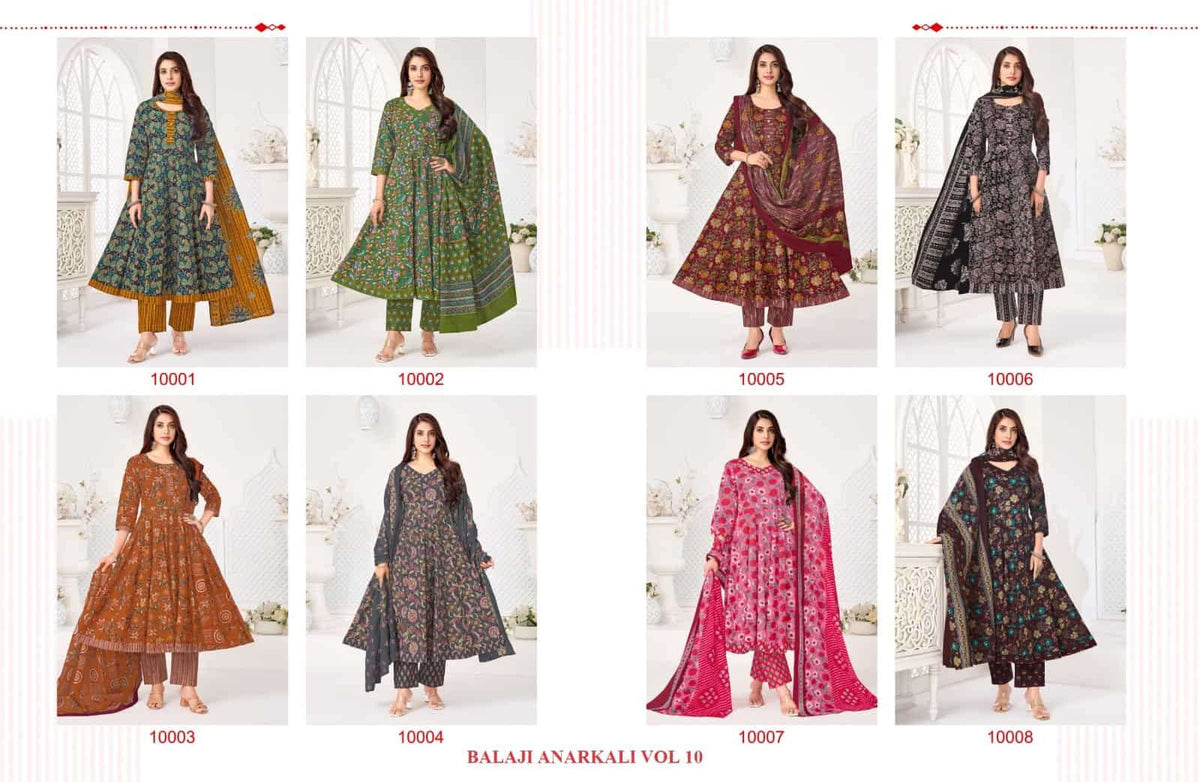 Balaji Cotton Anarkali Vol 10 Pali Quality 3 Piece Suit - Amrah Wholesale