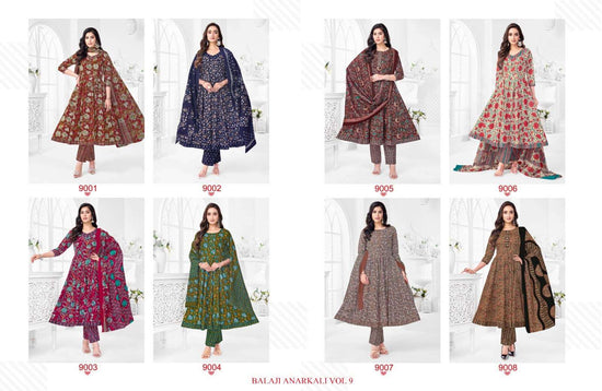 Balaji Cotton Anarkali Vol 9 Cotton Anarkali Salwar Suit Set