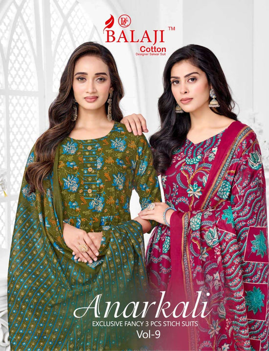 Balaji Cotton Anarkali Vol 9 Cotton Anarkali Salwar Suit Set