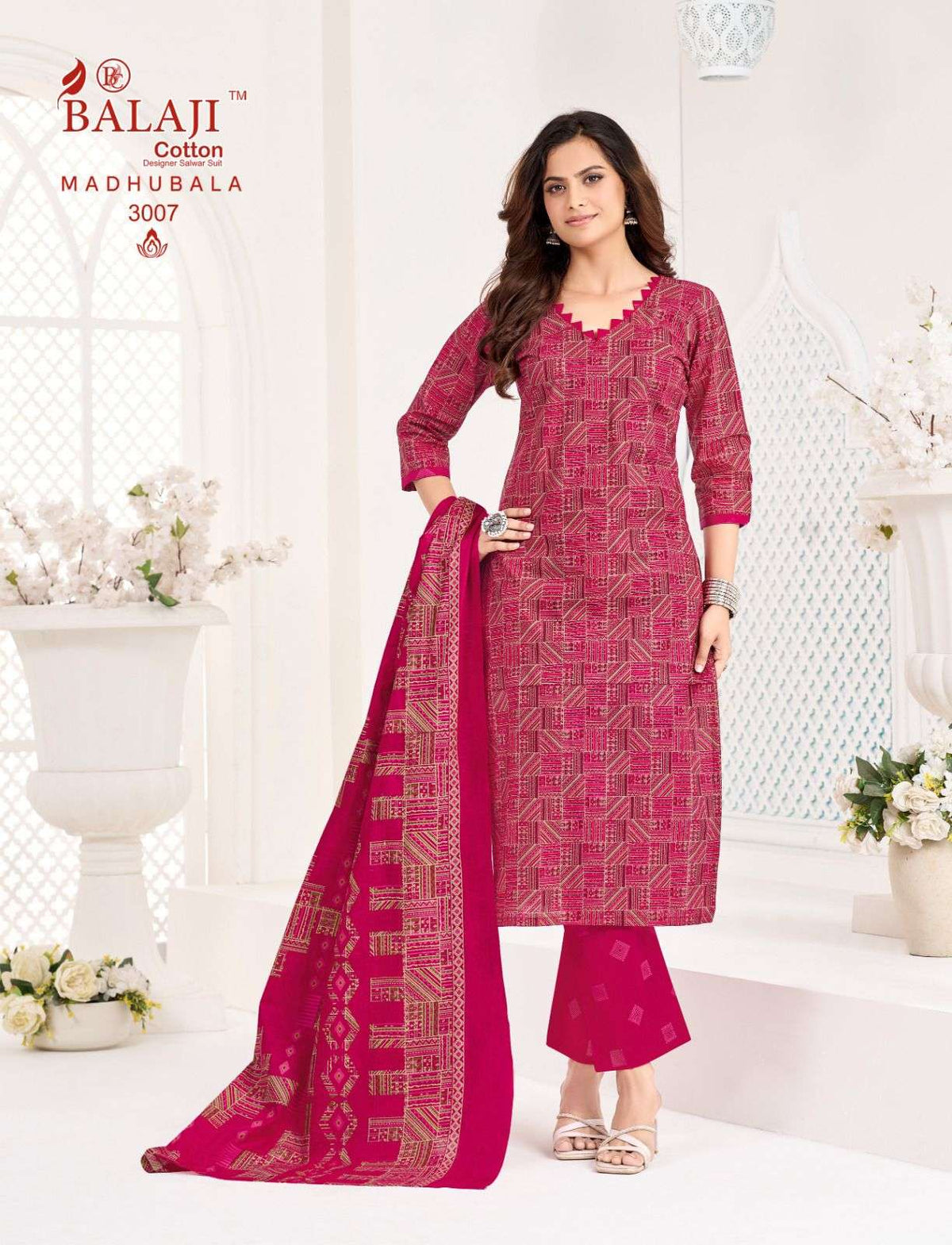Balaji Cotton Madhubala Vol 3 Cotton Kurti Pant Dupatta Set - Amrah Wholesale