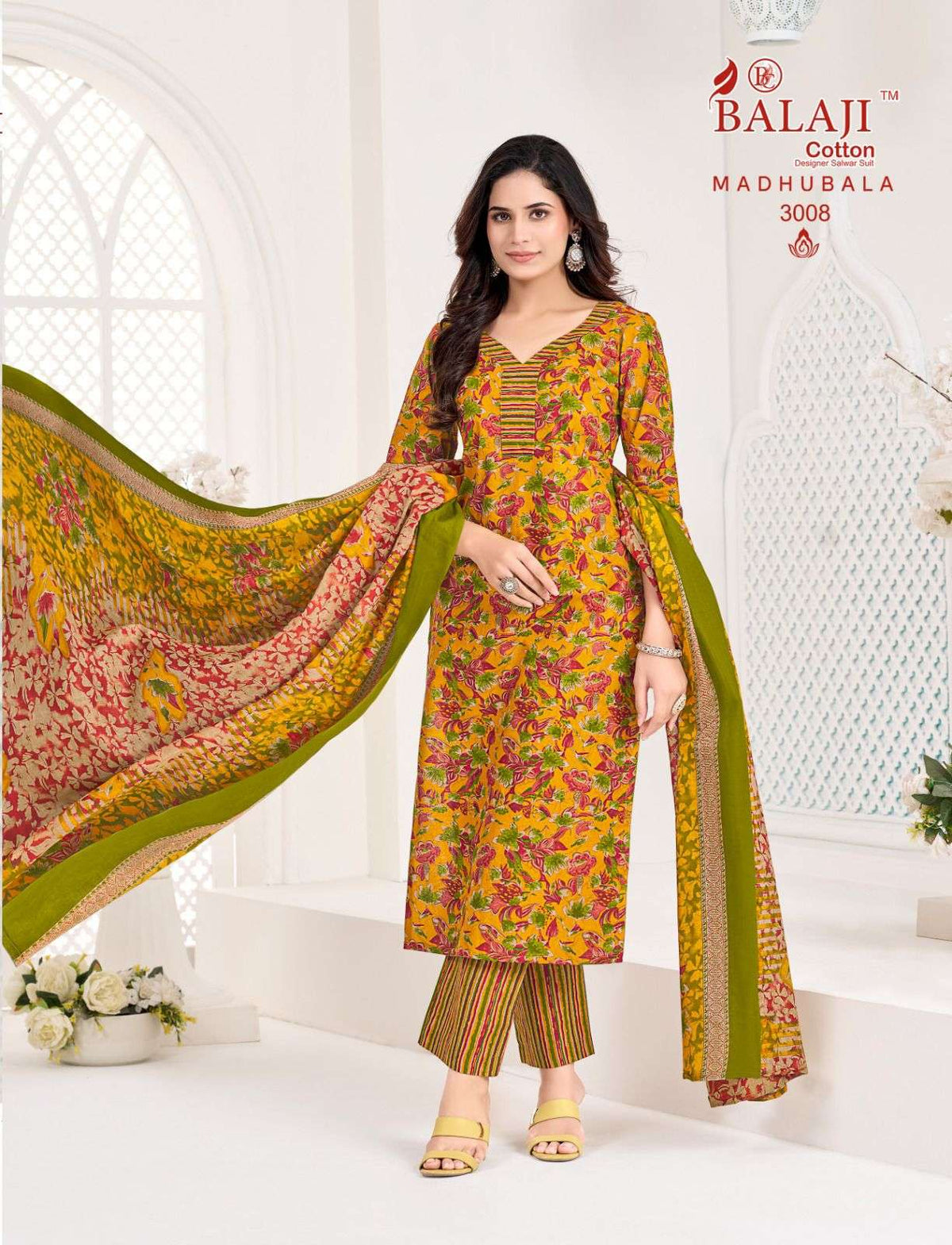 Balaji Cotton Madhubala Vol 3 Cotton Kurti Pant Dupatta Set - Amrah Wholesale