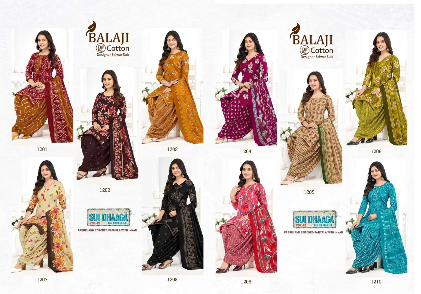 Balaji Cotton Sui Dhaaga Vol 12 Cotton Dress Material - Amrah Wholesale