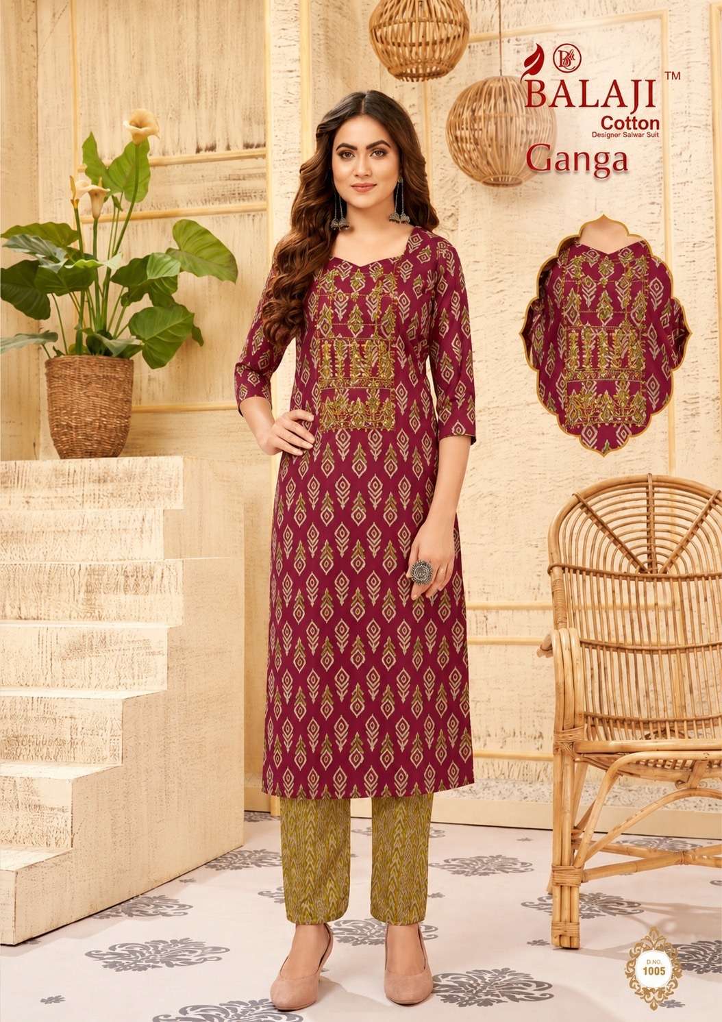 Balaji Cotton Ganga Vol 1 Heavy Cotton Printed Kurti
