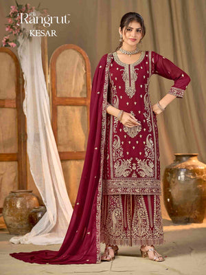 Banwery Fashion Kesar Blooming Georgette Embroidered Gharara Salwar Suit Set