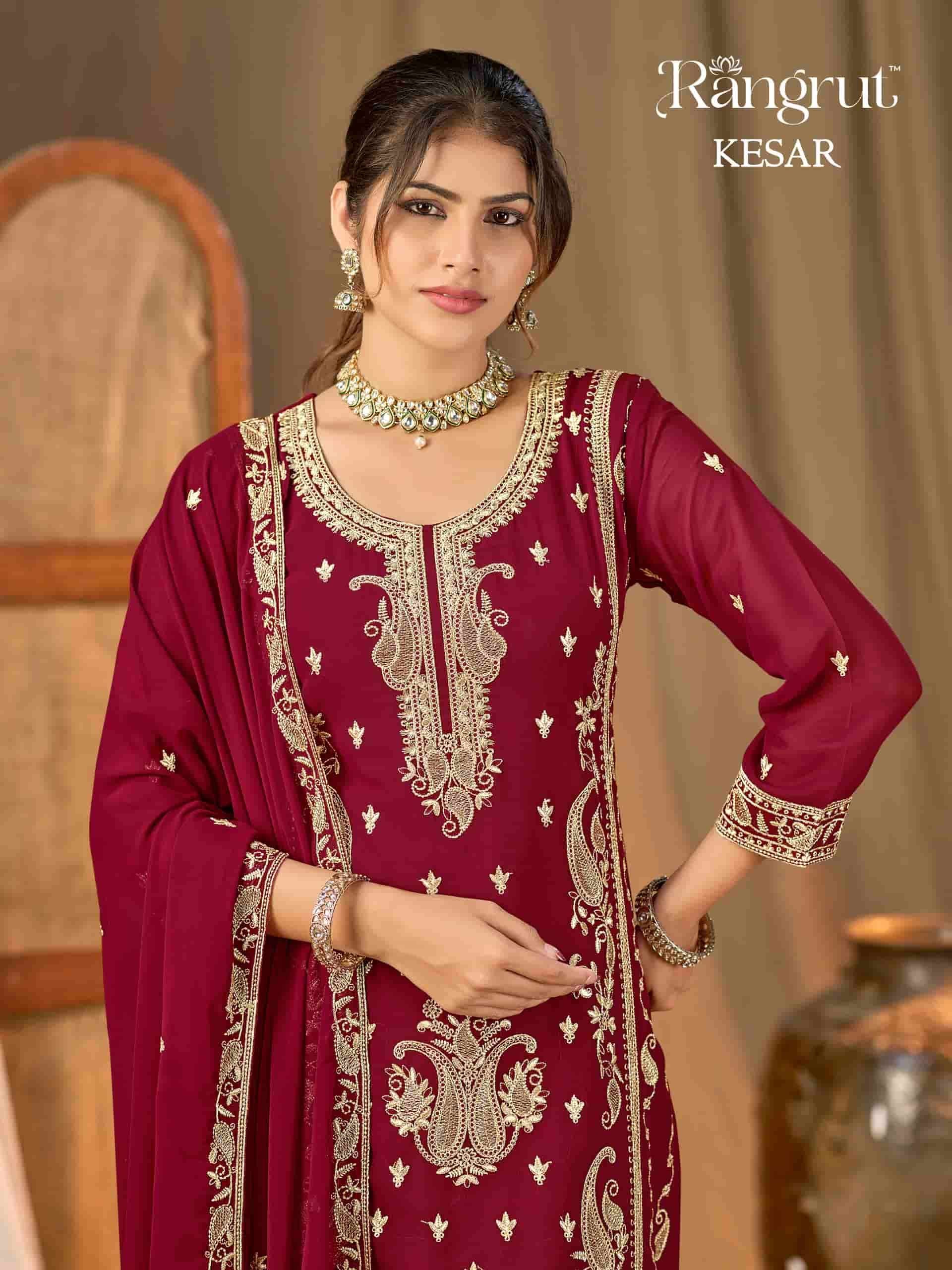 Banwery Fashion Kesar Blooming Georgette Embroidered Gharara Salwar Suit Set