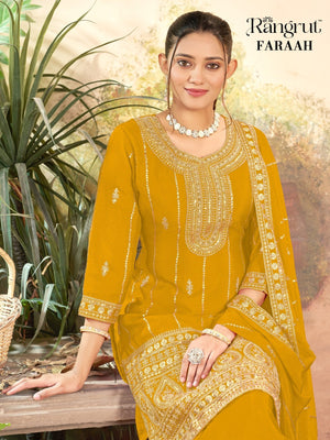 Banwery Fashion Rangrut Faraah Chinon Pakistani Suit Set - Amrah Wholesale