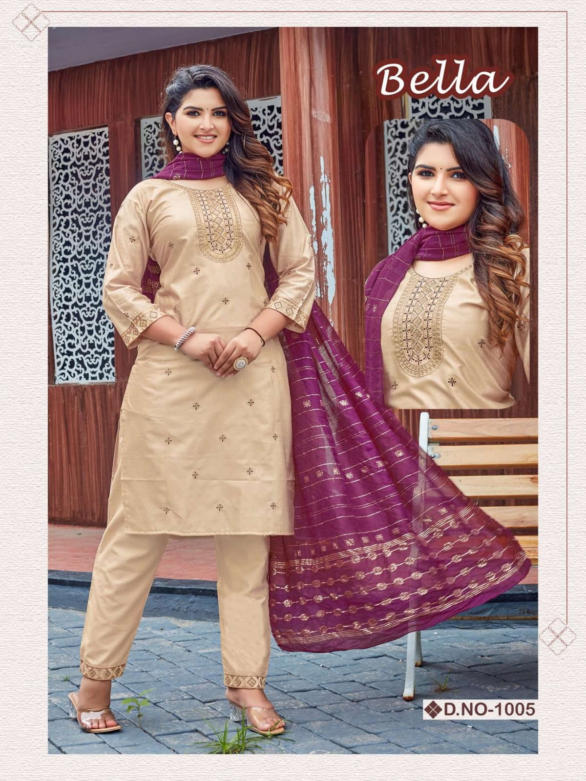 Bella Vol 1 Gadwal Silk Embroidered Kurti Pant Dupatta Set