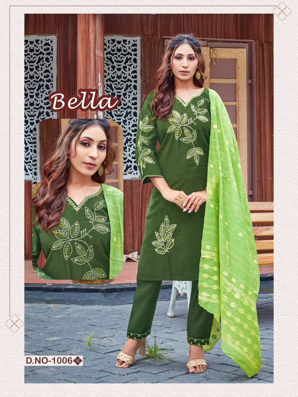 Bella Vol 1 Gadwal Silk Embroidered Kurti Pant Dupatta Set