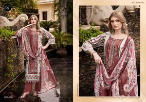 BELLIZA DESIGNER STUDIO FEROZA Jam Cotton Digital Printed Dress Material