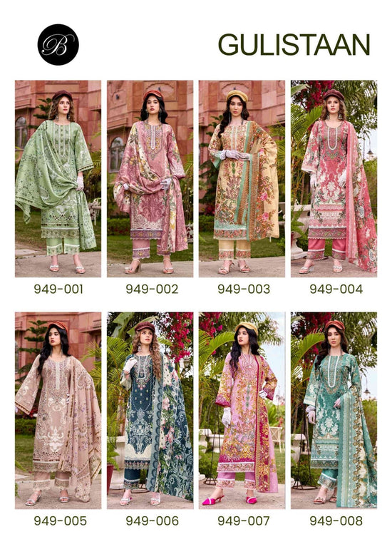 Belliza Designer Studio Gulistaan Cotton Dress Material - Amrah Wholesale