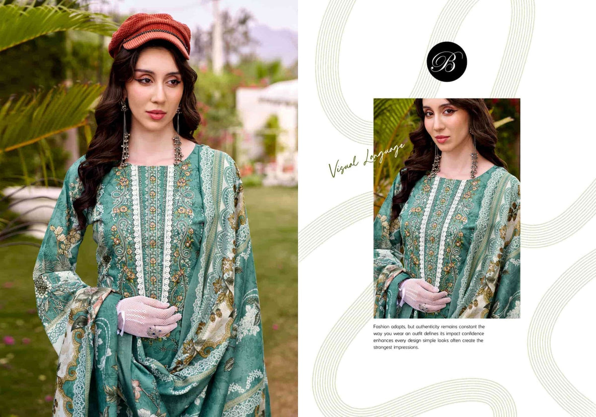 Belliza Designer Studio Gulistaan Cotton Dress Material - Amrah Wholesale