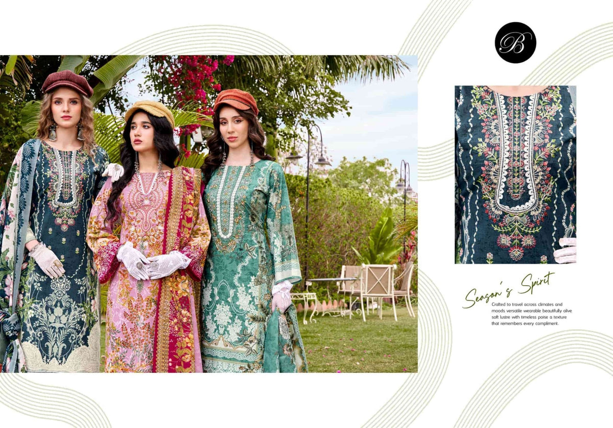 Belliza Designer Studio Gulistaan Cotton Dress Material - Amrah Wholesale