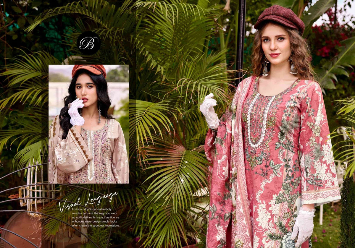 Belliza Designer Studio Gulistaan Cotton Dress Material - Amrah Wholesale