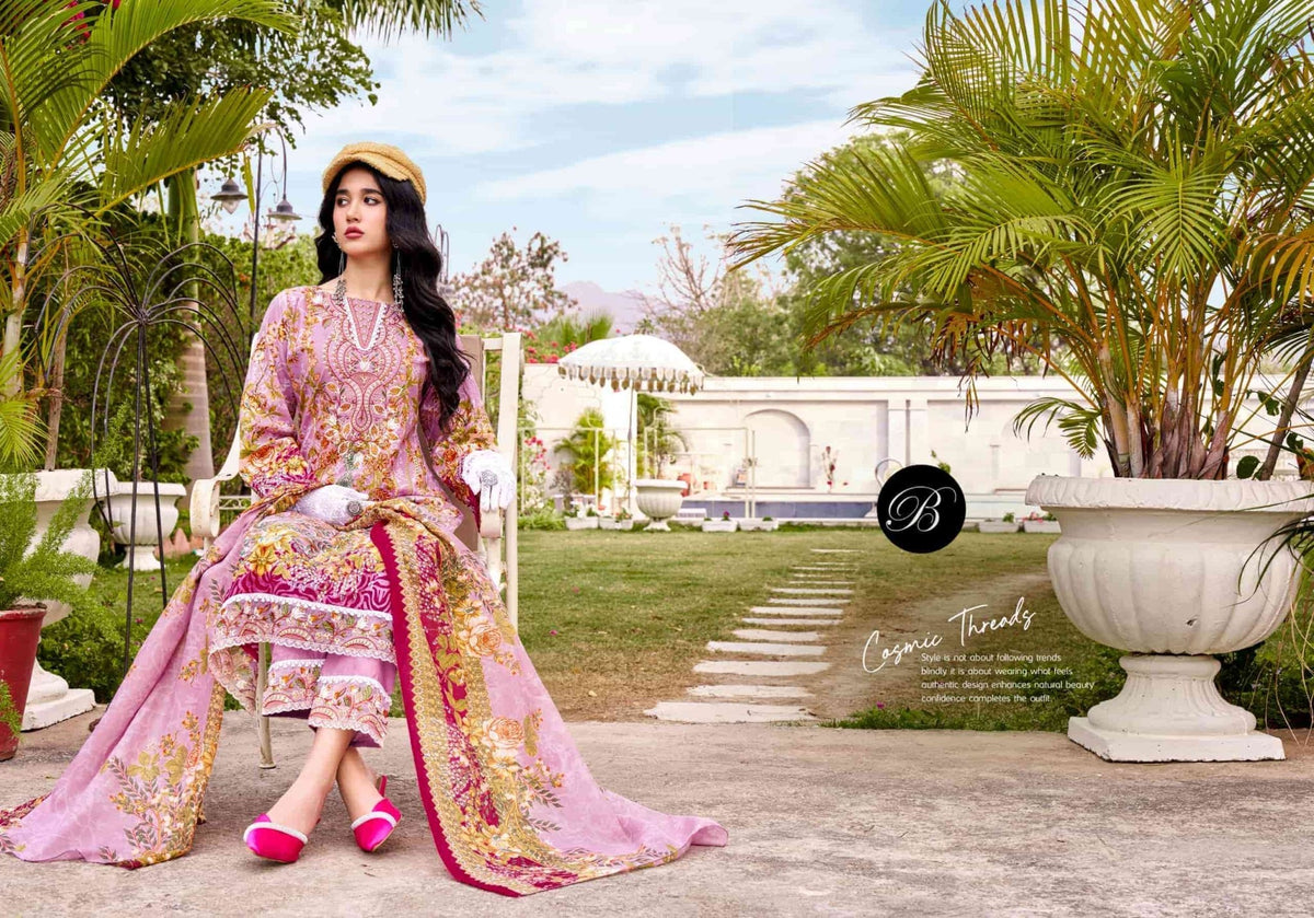 Belliza Designer Studio Gulistaan Cotton Dress Material - Amrah Wholesale