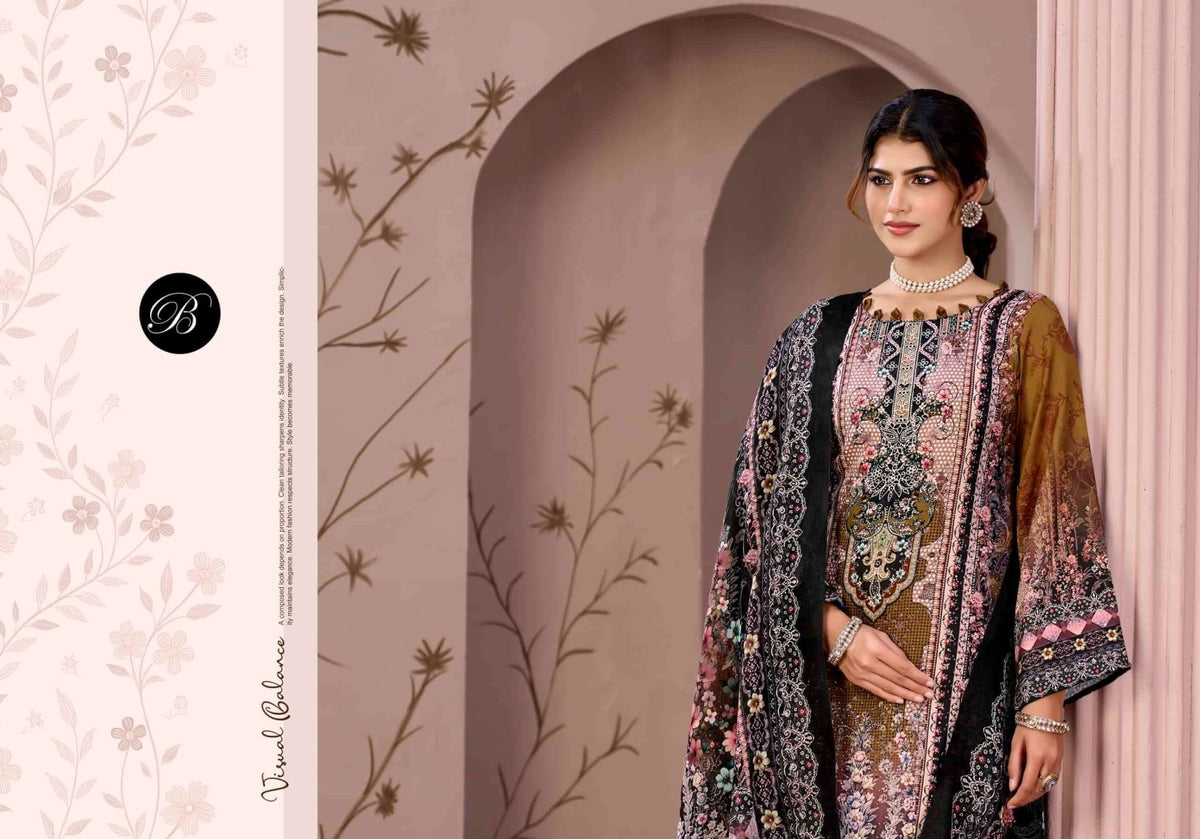 Belliza Designer Studio Moon Light Jam Cotton Dress Material - Amrah Wholesale