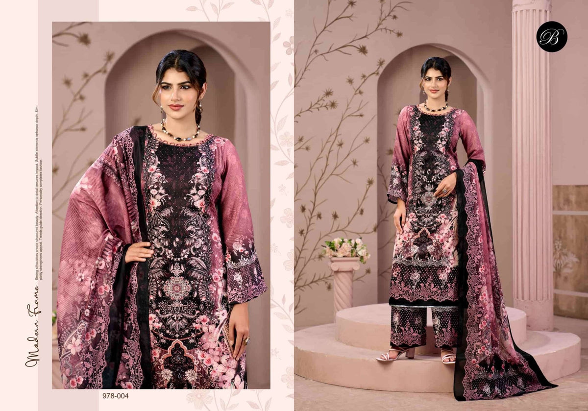 Belliza Designer Studio Moon Light Jam Cotton Dress Material - Amrah Wholesale