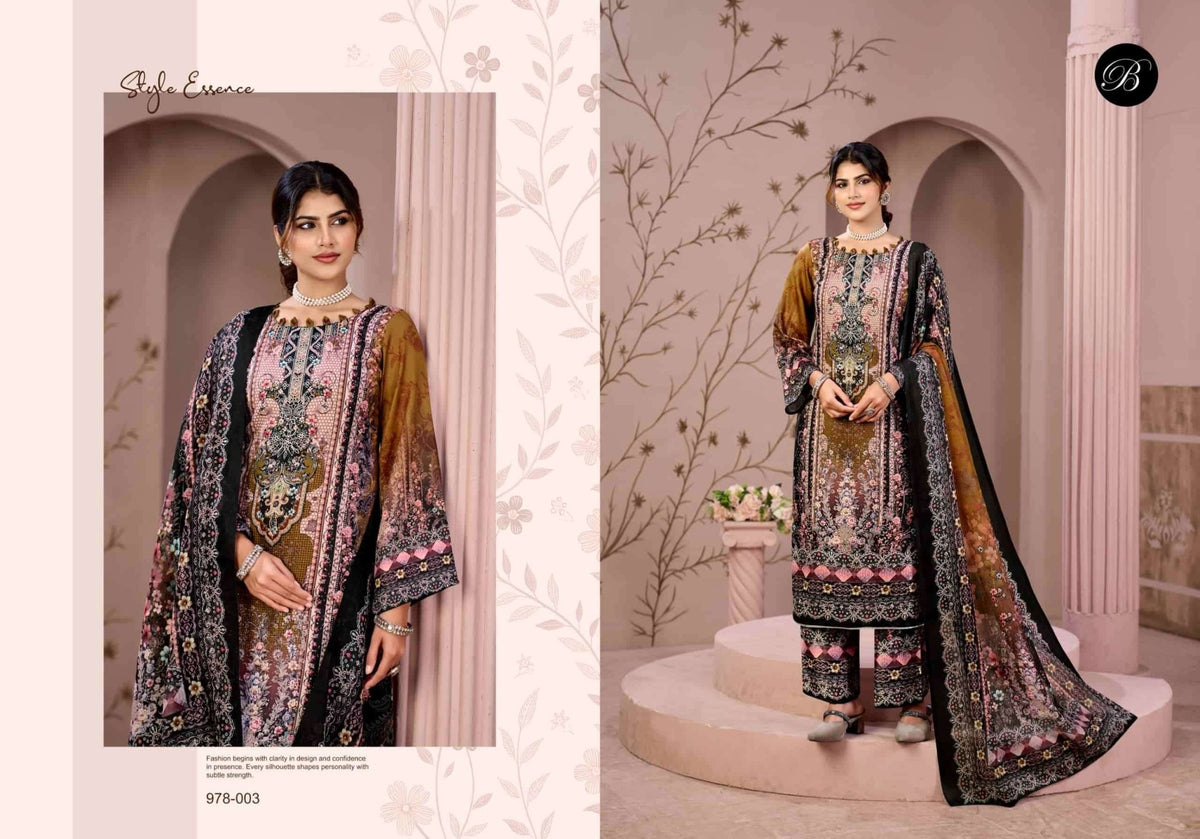Belliza Designer Studio Moon Light Jam Cotton Dress Material - Amrah Wholesale