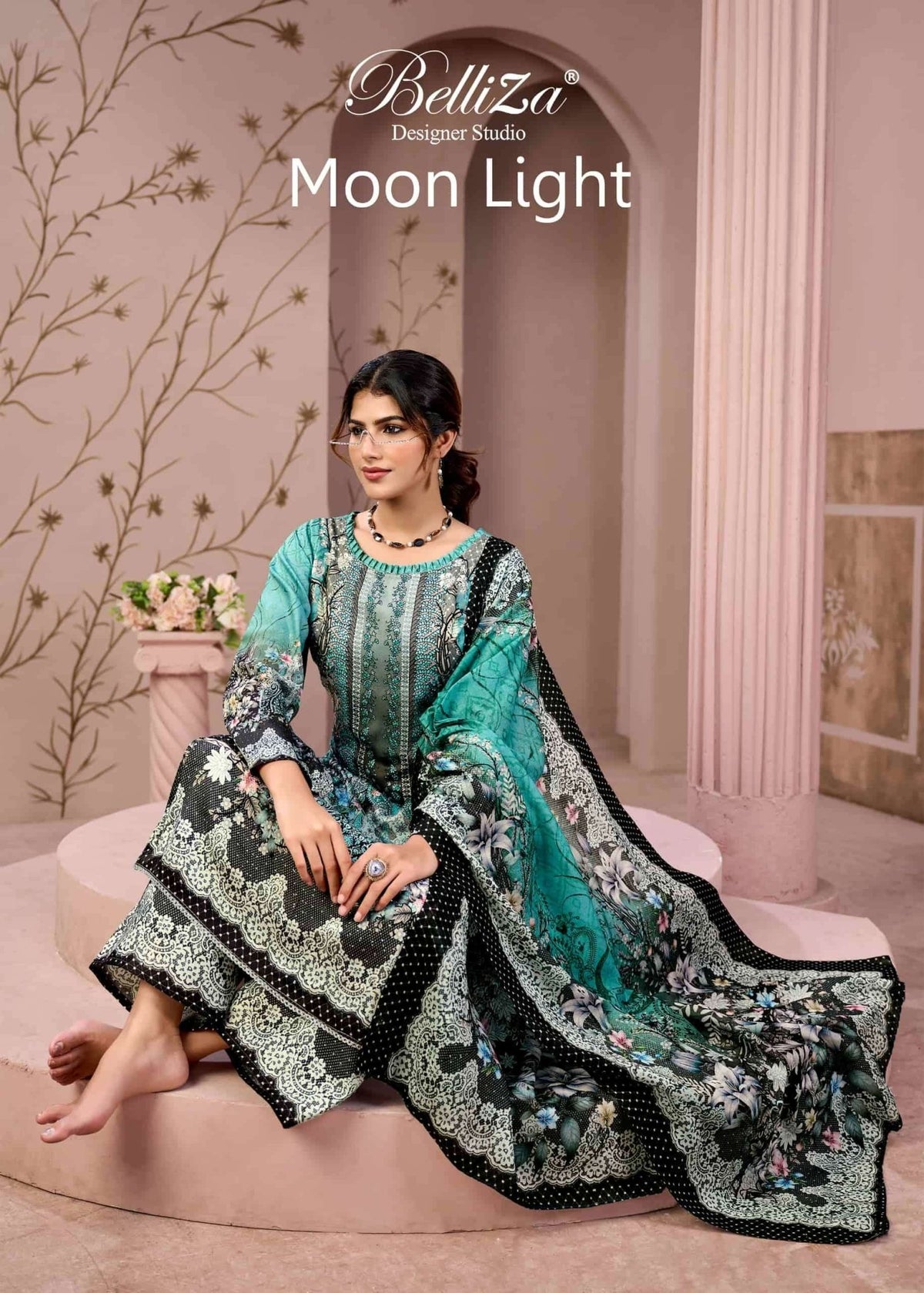 Belliza Designer Studio Moon Light Jam Cotton Dress Material - Amrah Wholesale