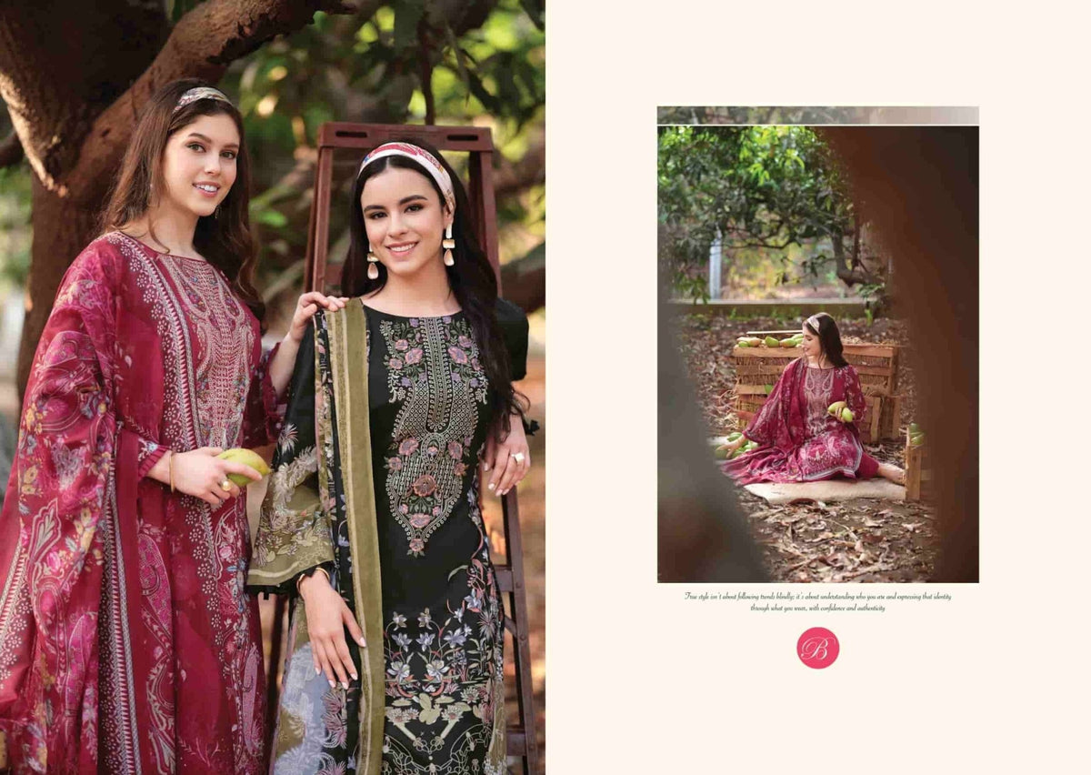 Belliza Designer Studio Naira Vol 143 Pure Cotton Pakistani Suit - Amrah Wholesale