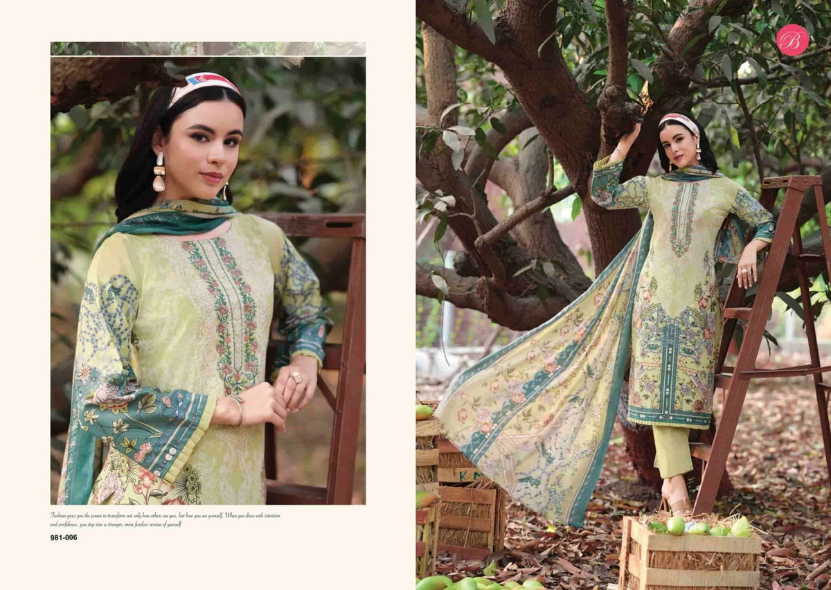 Belliza Designer Studio Naira Vol 143 Pure Cotton Pakistani Suit - Amrah Wholesale