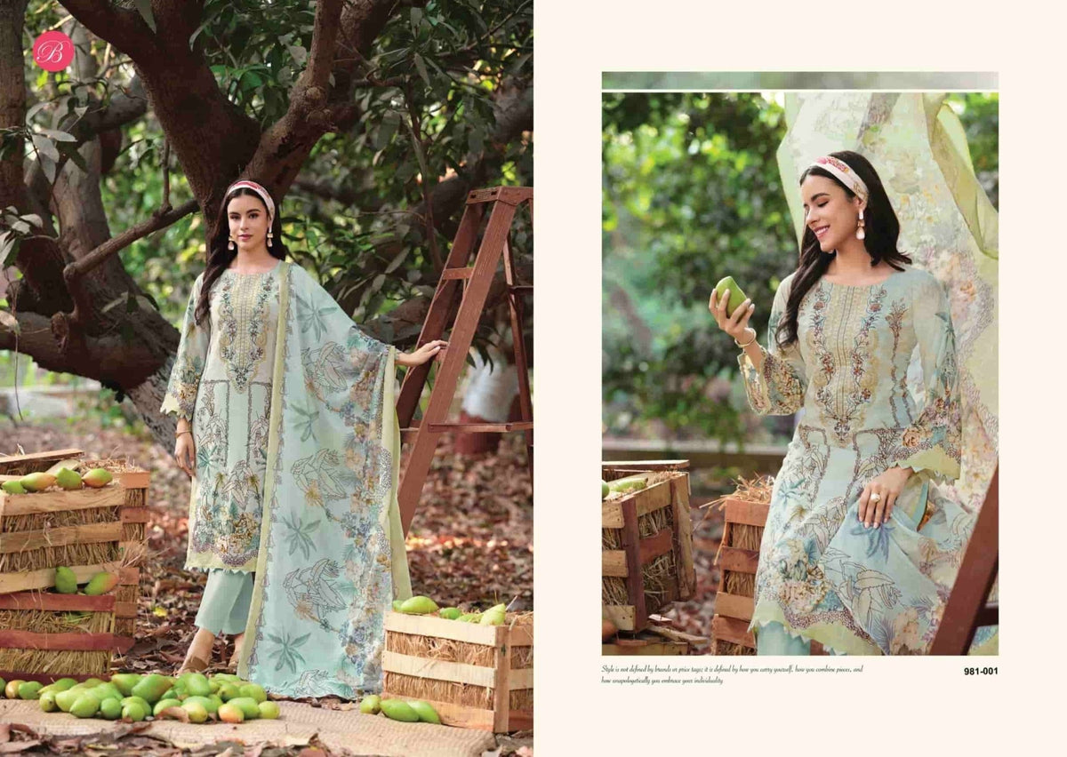 Belliza Designer Studio Naira Vol 143 Pure Cotton Pakistani Suit - Amrah Wholesale
