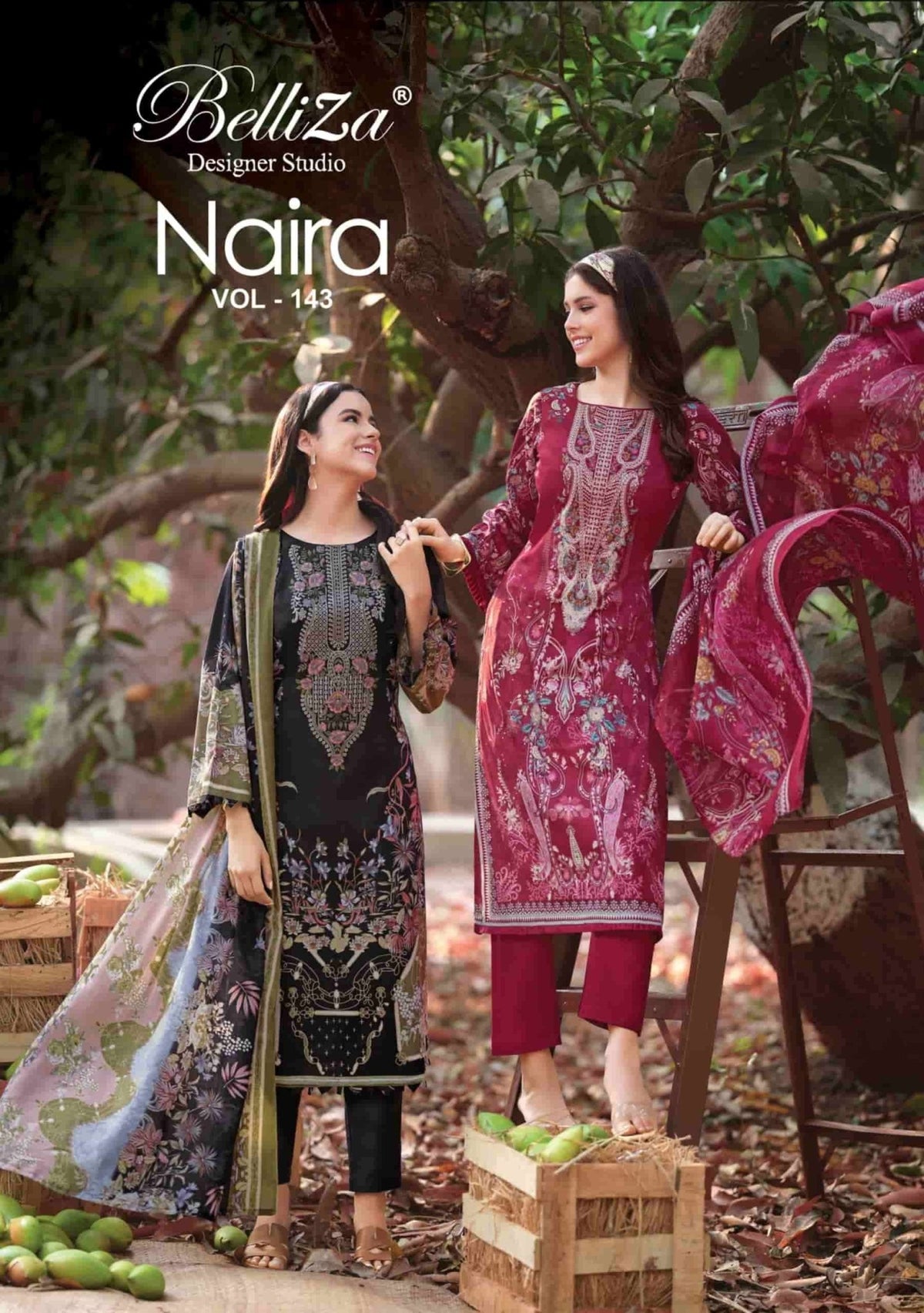 Belliza Designer Studio Naira Vol 143 Pure Cotton Pakistani Suit - Amrah Wholesale
