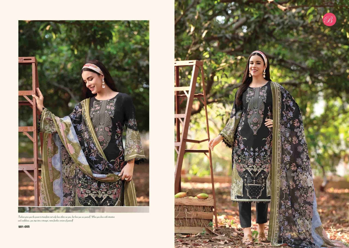 Belliza Designer Studio Naira Vol 143 Pure Cotton Pakistani Suit - Amrah Wholesale