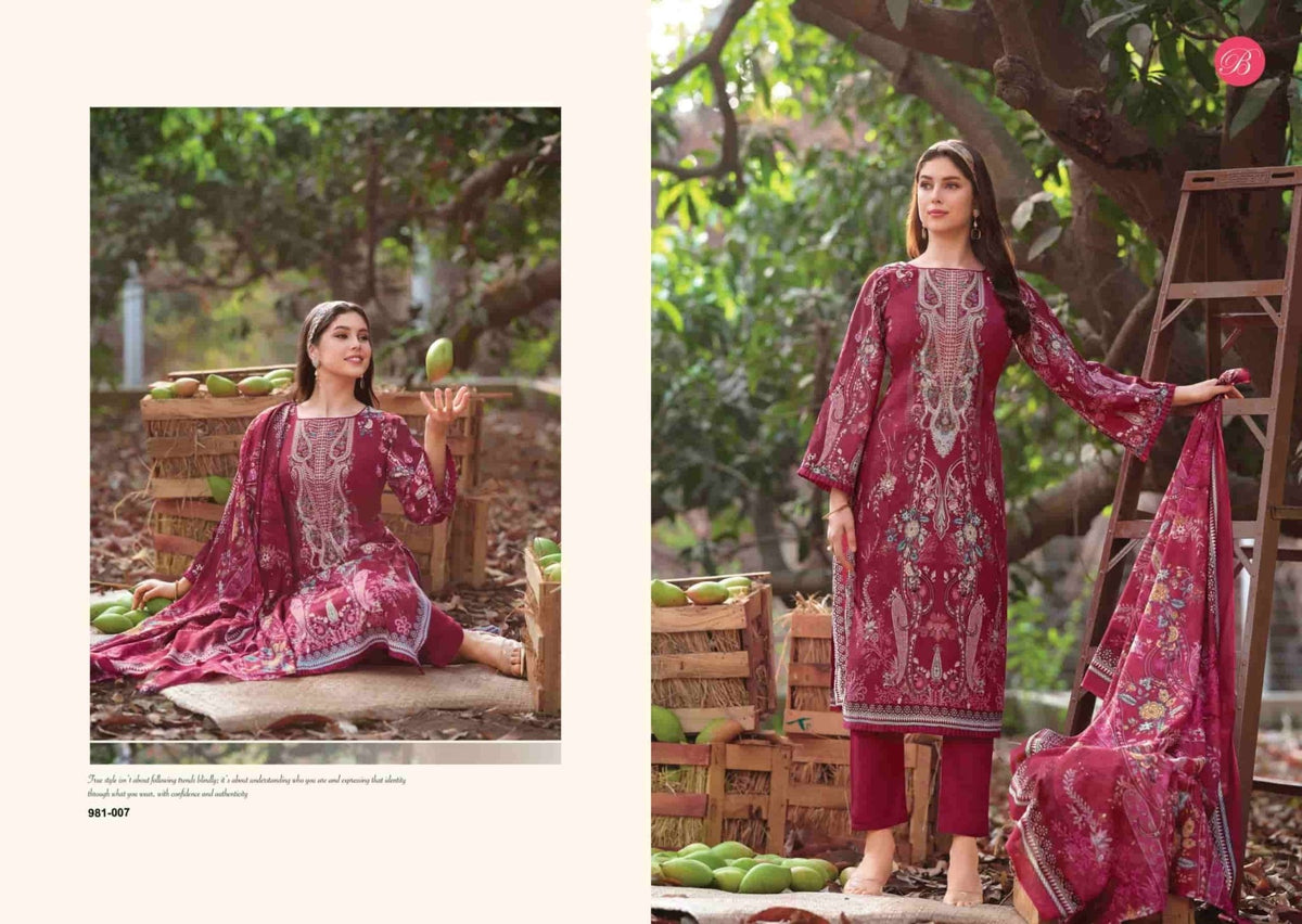 Belliza Designer Studio Naira Vol 143 Pure Cotton Pakistani Suit - Amrah Wholesale