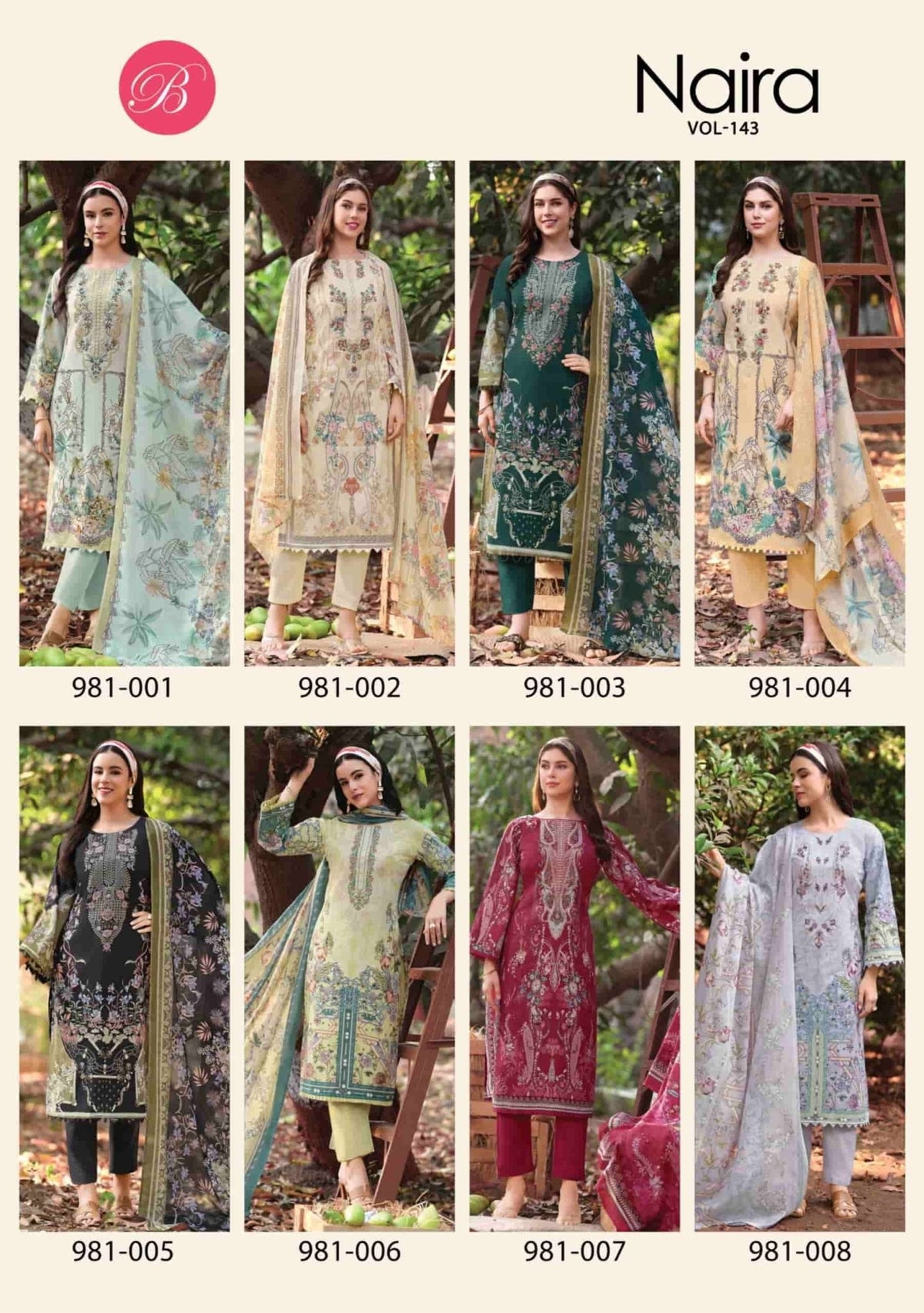 Belliza Designer Studio Naira Vol 143 Pure Cotton Pakistani Suit - Amrah Wholesale