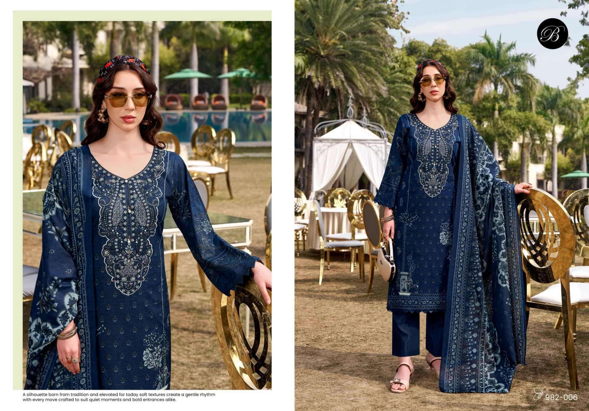 Belliza Designer Studio Naira Vol 144 Pure Cotton Dress Material - Amrah Wholesale