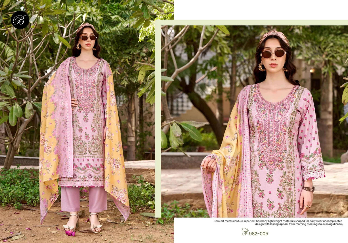 Belliza Designer Studio Naira Vol 144 Pure Cotton Dress Material - Amrah Wholesale