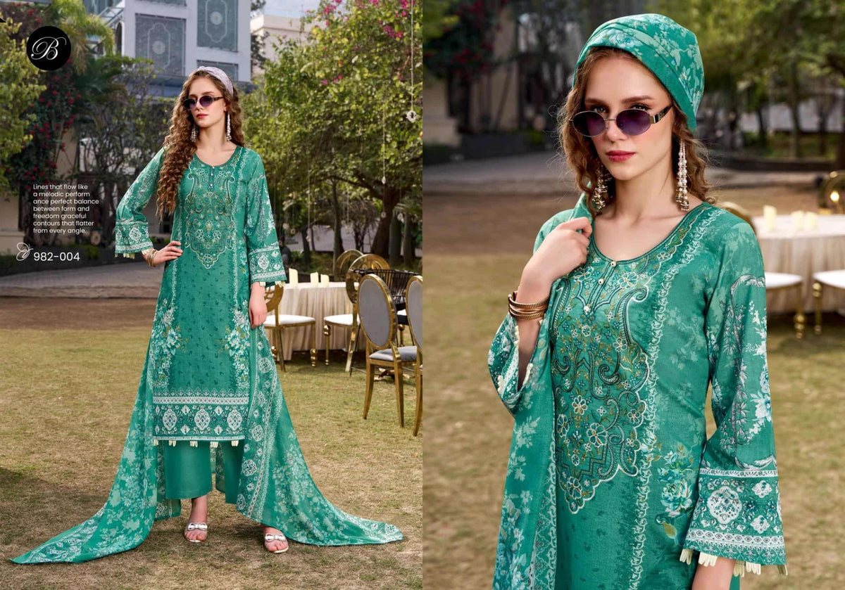 Belliza Designer Studio Naira Vol 144 Pure Cotton Dress Material - Amrah Wholesale