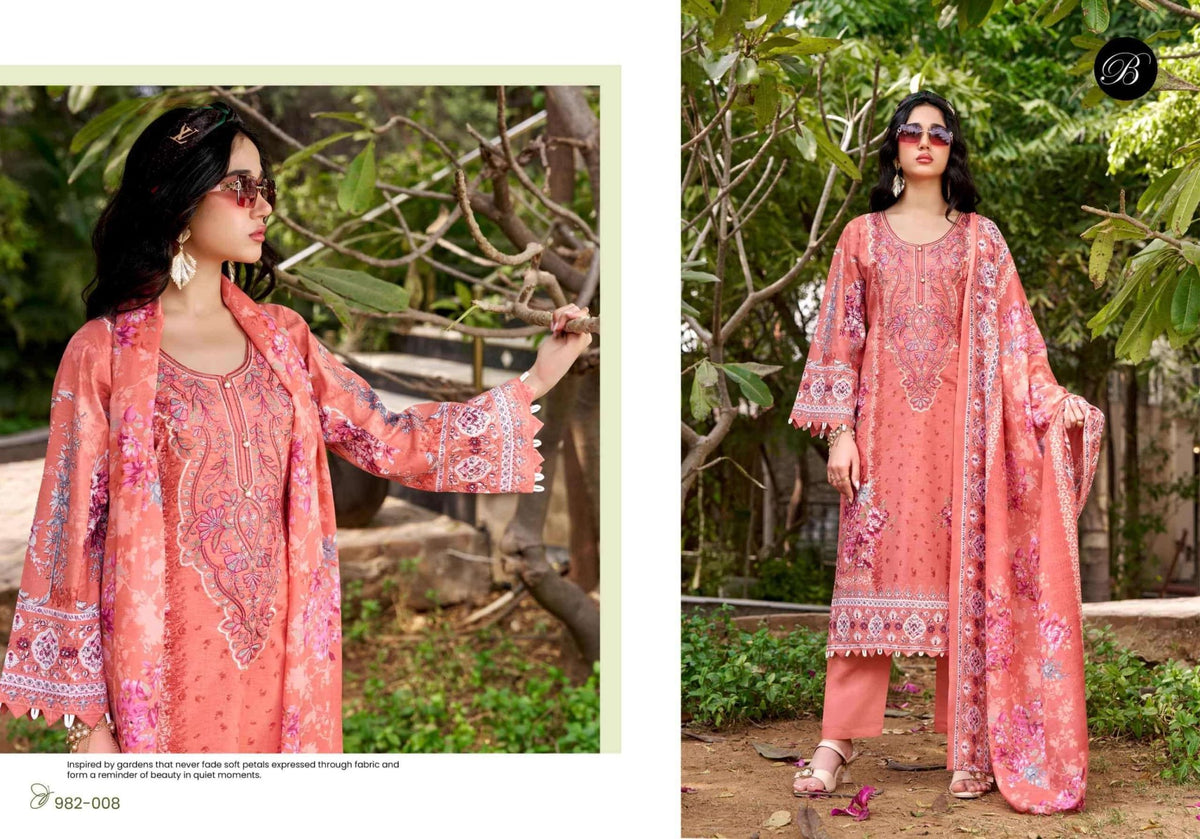 Belliza Designer Studio Naira Vol 144 Pure Cotton Dress Material - Amrah Wholesale