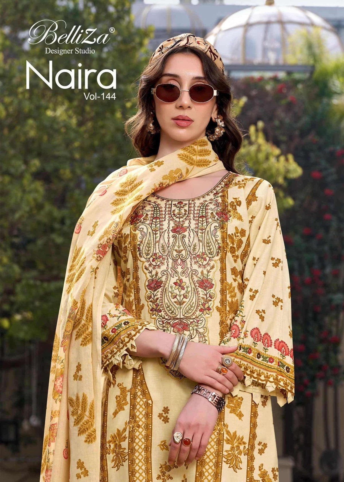 Belliza Designer Studio Naira Vol 144 Pure Cotton Dress Material - Amrah Wholesale