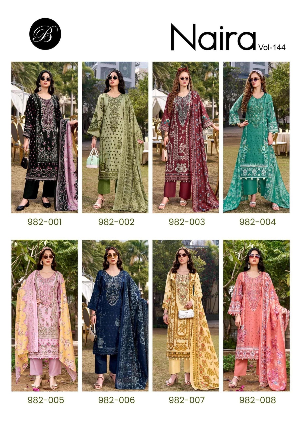 Belliza Designer Studio Naira Vol 144 Pure Cotton Dress Material - Amrah Wholesale