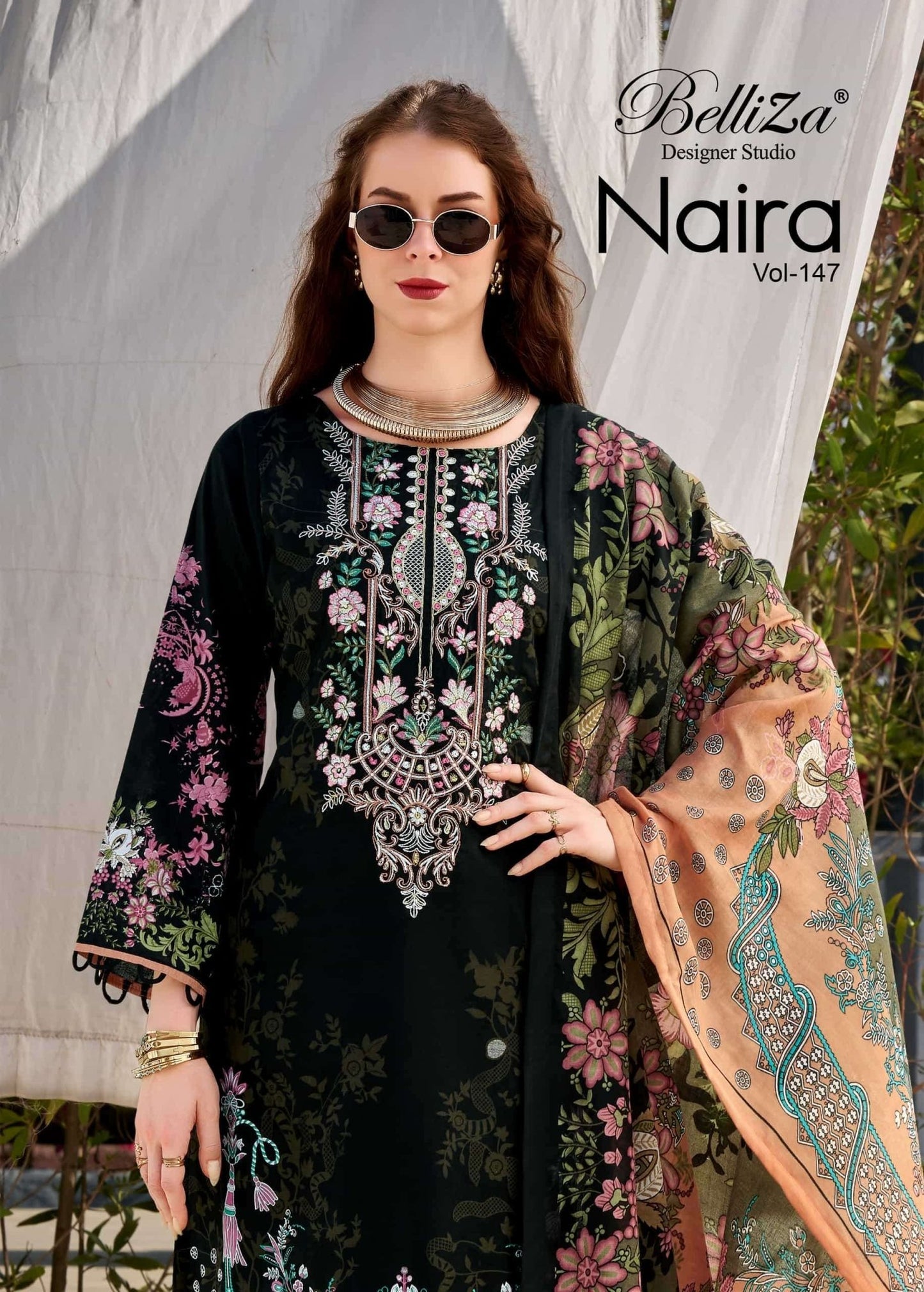 Belliza Designer Studio Naira Vol 147 Pure Cotton Dress Material - Amrah Wholesale