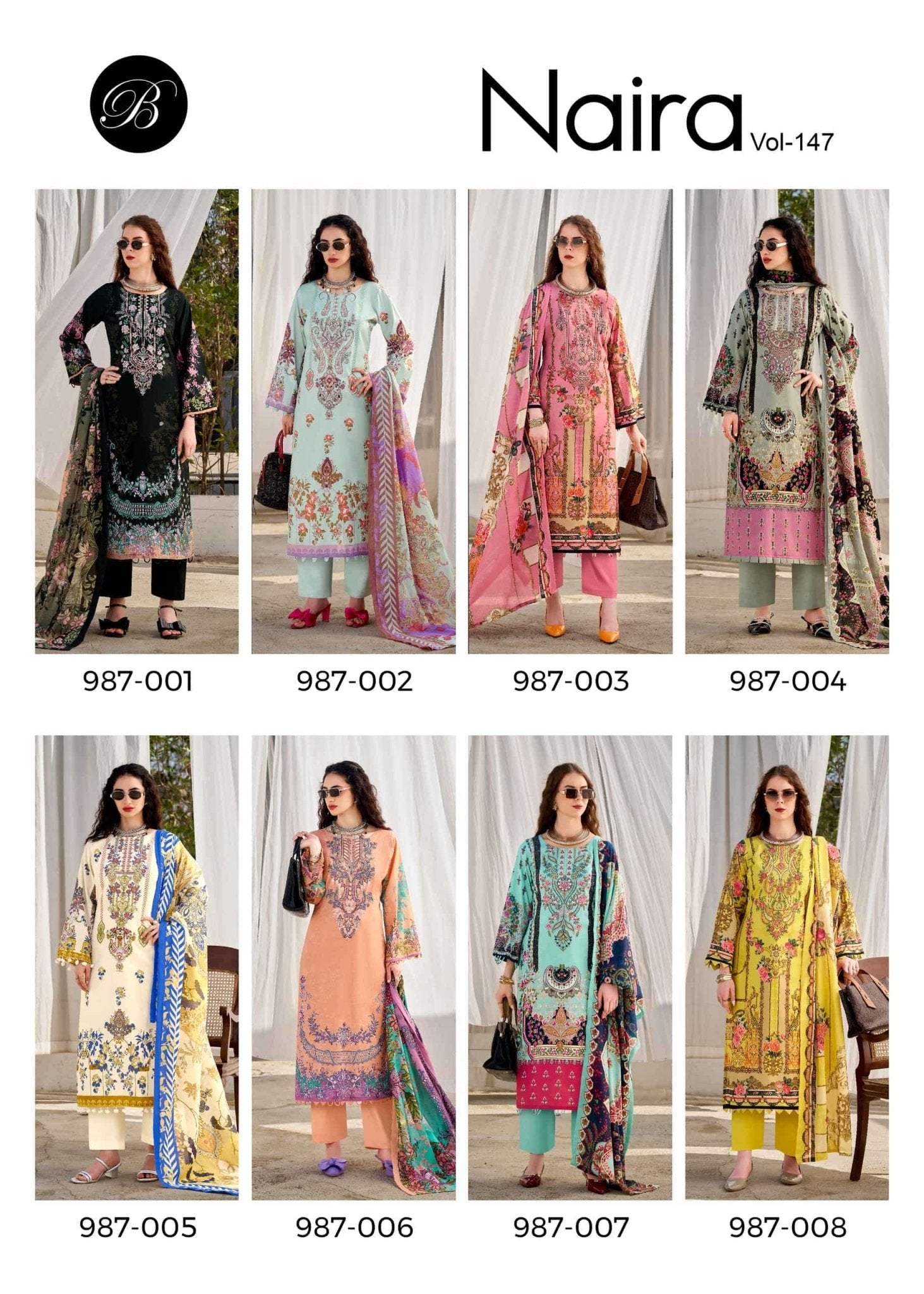 Belliza Designer Studio Naira Vol 147 Pure Cotton Dress Material - Amrah Wholesale