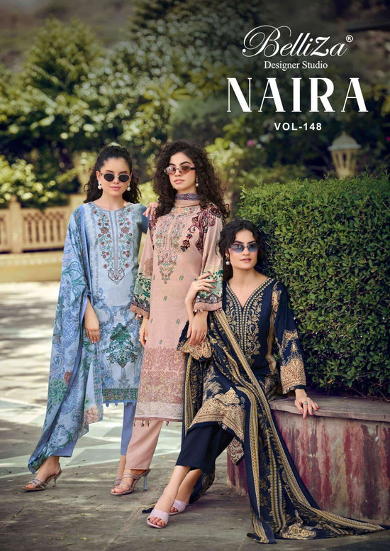 Belliza Designer Studio Naira Vol 148 Pure Cotton Dress Material - Amrah Wholesale
