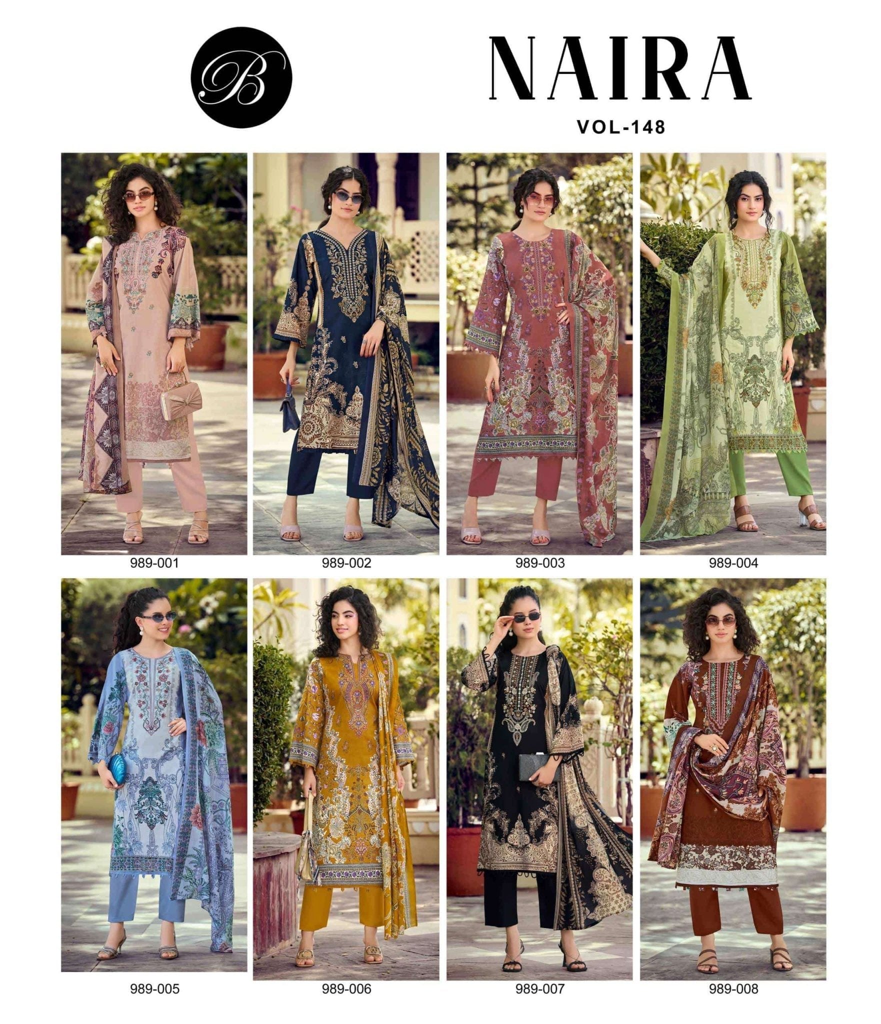 Belliza Designer Studio Naira Vol 148 Pure Cotton Dress Material - Amrah Wholesale